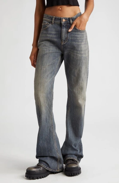 Shop Balenciaga Rigid Bootcut Jeans In Blue Light Ring