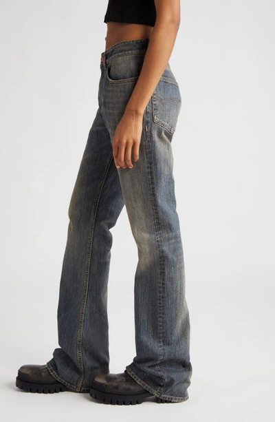 Shop Balenciaga Rigid Bootcut Jeans In Blue Light Ring