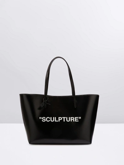 Shop Off-white Day Off Leather Tote Bag In Black