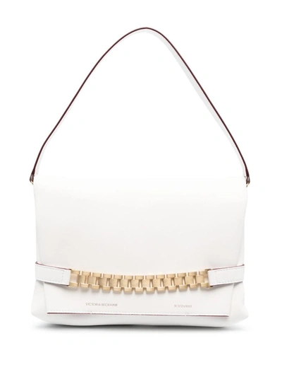 Shop Victoria Victoria Beckham Victoria Beckham Chain Pouch Leather Shoulder Bag In White