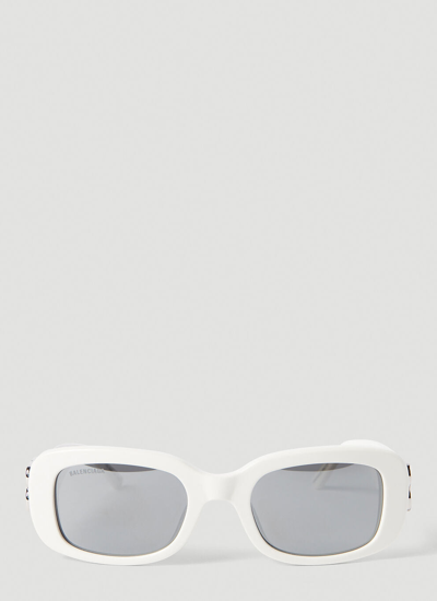 Shop Balenciaga Women Dynasty Square Sunglasses In White