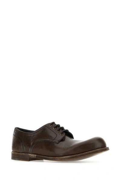 Shop Dolce & Gabbana Man Brown Leather Lace-up Shoes