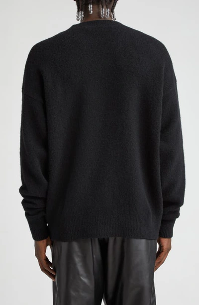 Palm Angels Cotton Oversize Crew Neck Sweatshirt In Black White