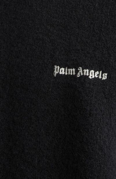Palm Angels Cotton Oversize Crew Neck Sweatshirt In Black White