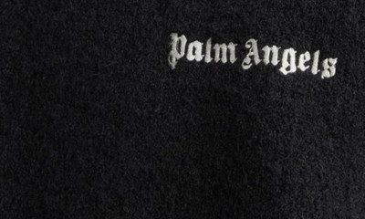 Shop Palm Angels Embroidered Logo Merino Wool & Cashmere Blend Sweater In Black White