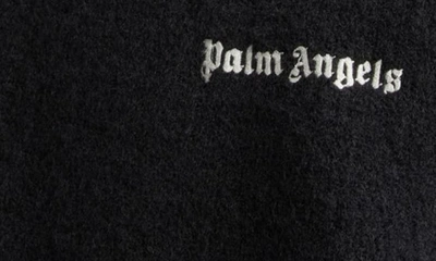 Palm Angels Cotton Oversize Crew Neck Sweatshirt In Black White