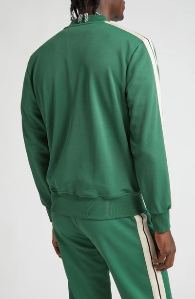 Shop Palm Angels New Bomber Track Jacket In Forest Green Wh