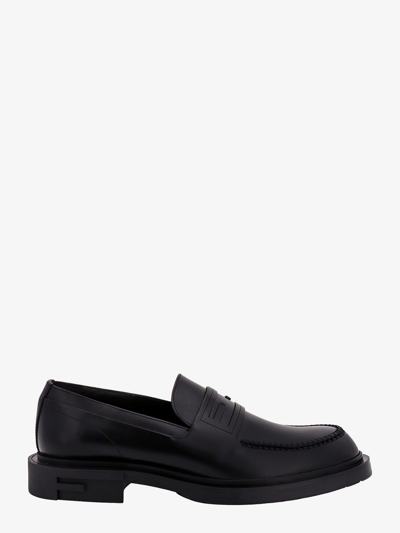 Shop Fendi Man Frame Man Black Loafers