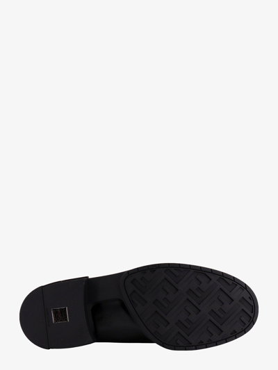Shop Fendi Man Frame Man Black Loafers