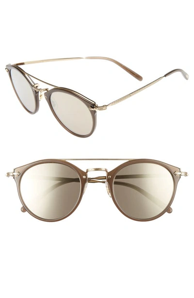 Shop Oliver Peoples Remick 50mm Brow Bar Sunglasses In Beige