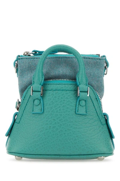 Maison Margiela 5ac Classique Baby Handbag With Leather And Fabric In Green