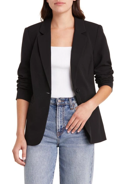 Halogen Single Button Blazer In Rich Black