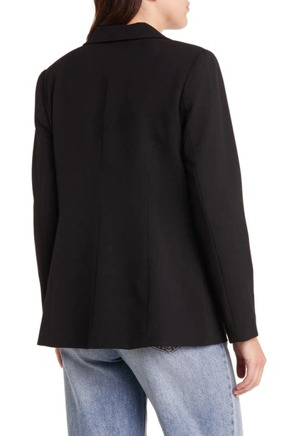 Halogen Single Button Blazer In Rich Black