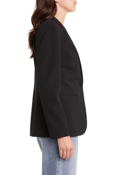 Halogen Single Button Blazer In Rich Black