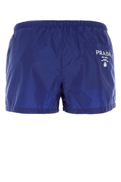 Shop Prada Man Blue Re-nylon Swimming Shorts