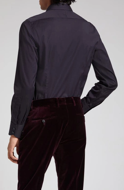 Tom Ford Slim Fit Cotton Poplin Button-up Shirt In Black