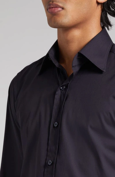 Shop Tom Ford Slim Fit Cotton Poplin Button-up Shirt In Black