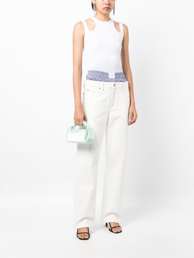 Shop Alexander Wang Layered Straight-leg Jeans In White
