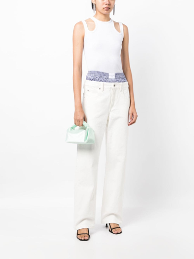 Alexander Wang Layered Boxer Skater Jean In Denim In White