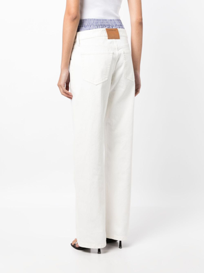 Shop Alexander Wang Layered Straight-leg Jeans In White