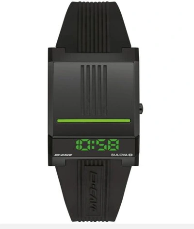 Shop Pre-owned Bulova Computron D-cave Men's Digital Quartz Black Green Watch 31mm 98c141