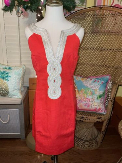 Pre-owned Lilly Pulitzer Valli Stretch Dress Ruby Red ❤️‍? Size 14, 16