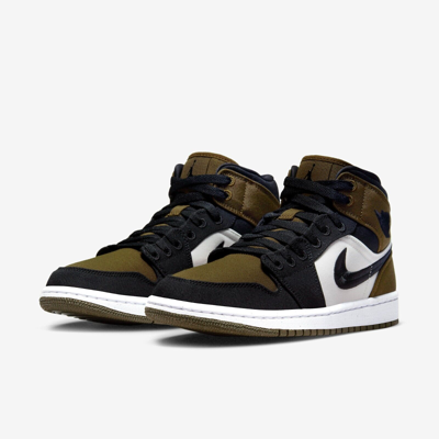 Pre-owned Jordan Nike Women's Air  1 Mid Se Shoes (dv0427-301) 'olive Toe' In Green