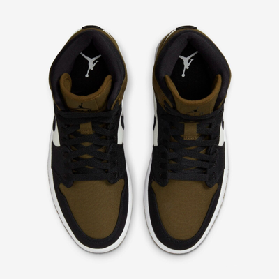 Pre-owned Jordan Nike Women's Air  1 Mid Se Shoes (dv0427-301) 'olive Toe' In Green