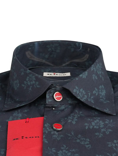 Pre-owned Kiton Shirt 100% Cotton Size 17 - 17.5 Us 43 - 44 Eu Xl Skx23 In Blue