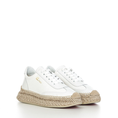 Pre-owned Christian Louboutin 695$ Espasneak Espadrille Platform Sneakers In White Leather