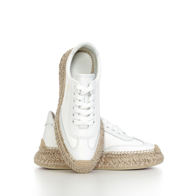 Pre-owned Christian Louboutin 695$ Espasneak Espadrille Platform Sneakers In White Leather