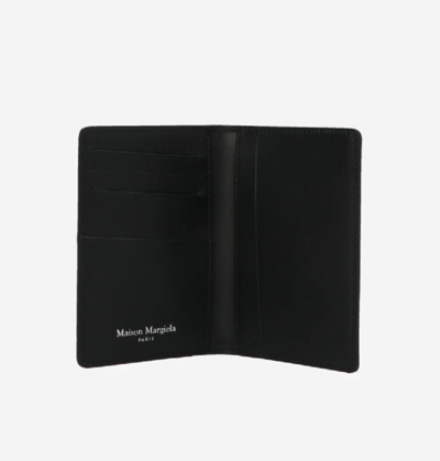 Shop Pre-owned Maison Margiela Leather Bi-fold Card Holder, Black