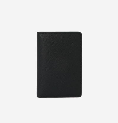 Shop Pre-owned Maison Margiela Leather Bi-fold Card Holder, Black