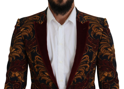 Pre-owned Dolce & Gabbana Blazer Martini Floral Single Breasted Men It46/us36/s 2500usd In Multicolor