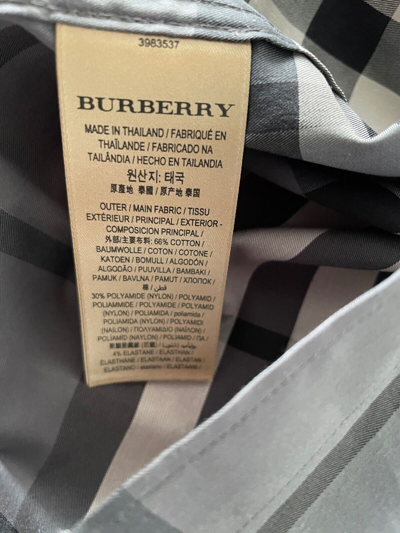 Pre-owned Burberry Nelson Slim Fit Long Sleeve Shirt Classic Gray Check In Gray, Black