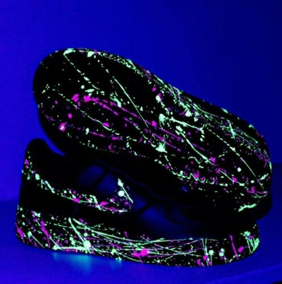 Pre-owned Nike Air Force 1 07 Black Neon Custom / Girls Gs Women Men Af1