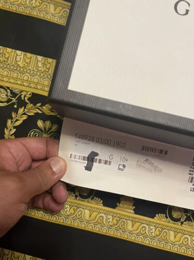 Pre-owned Gucci 100% Auth  Ace Monogram Coated Leather Sneakers Rubber 10.5 Us 11 In Silver