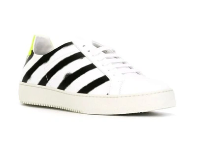 Pre-owned Off-white Women White Black Sneakers Leather Athletic Casual Trainer Shoes