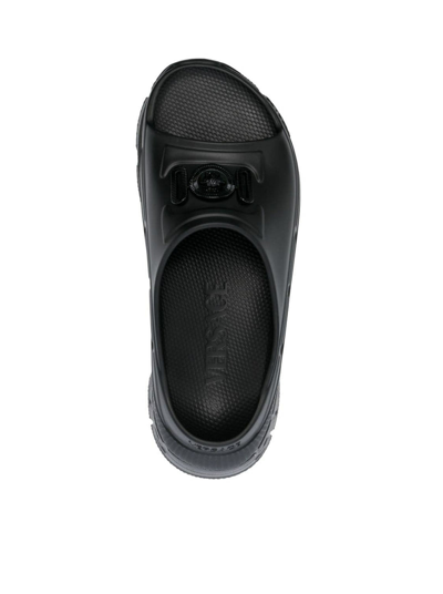Shop Versace Women Medusa Slide Sandals In Black