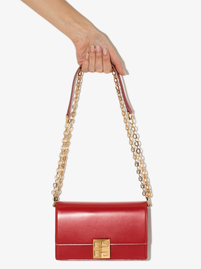 Shop Givenchy Red 4g Leather Cross Body Bag