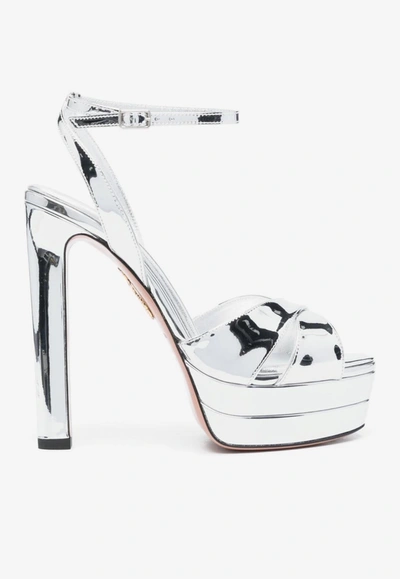 aquazzura silver platform