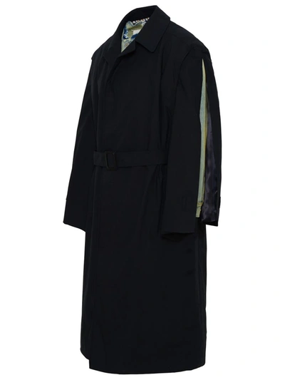Shop Maison Margiela Marina Militare Cotton Trench Coat In Black