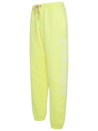 Shop Palm Angels Neon Yellow Cotton Track Suit Pants