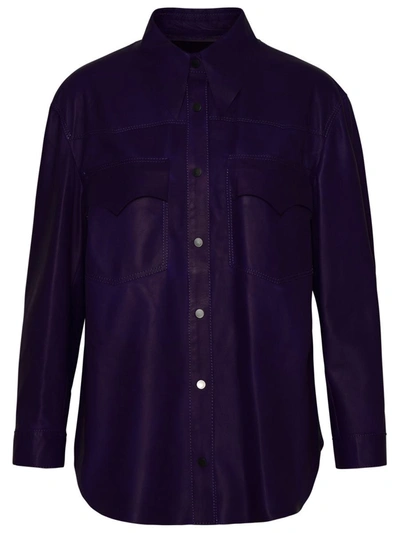 Shop Salvatore Santoro Purple Leather Shirt In Violet