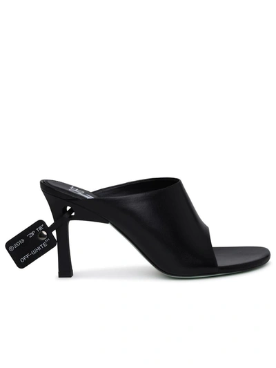 Off-white Meteor Leather Mules In Black