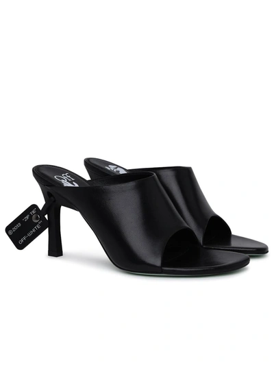 Off-white Meteor Leather Mules In Black
