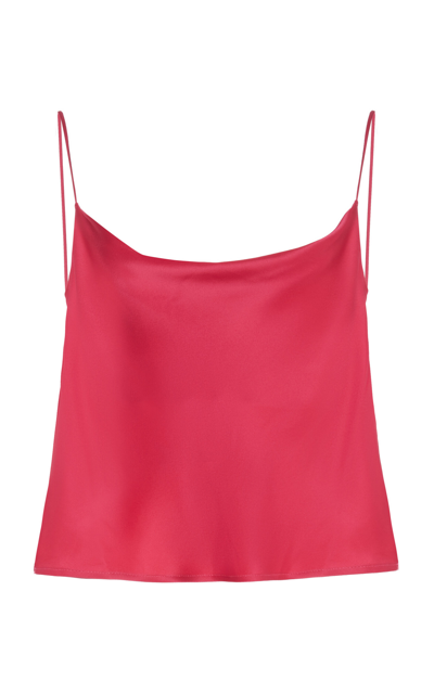 Shop Lapointe Doubleface Satin Bias Cami Top In Red