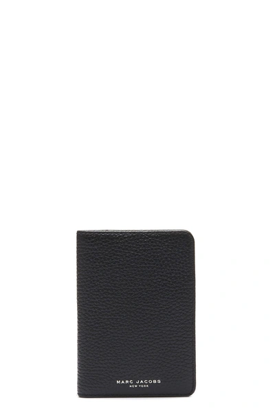 Marc Jacobs Gotham Leather Passport Cover In Black