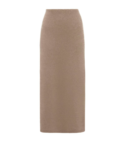 Shop Jw Anderson Wool-blend Midi Skirt In Neutrals