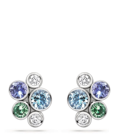 Shop Boodles White Gold And Diamond Raindance Watercolour Cluster Stud Earrings